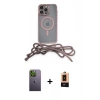 MARSİLYAN™- iPhone 13 Pro Max Kılıf Eksen Özel Seri - Şeffaf Maxco Cam Ekran Koruyucu + Neon Fosforlu Kamera Lens - YL
