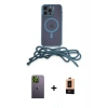 MARSİLYAN™- iPhone 13 Pro Max Kılıf Eksen Özel Seri - Şeffaf Maxco Cam Ekran Koruyucu + Neon Fosforlu Kamera Lens - YL