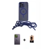 MARSİLYAN™- iPhone 13 Pro Max Kılıf Eksen Özel Seri - Şeffaf Maxco Cam Ekran Koruyucu + Neon Fosforlu Kamera Lens - YL