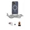 MARSİLYAN™- iPhone 13 Pro Max Kılıf Eksen Özel Seri - Şeffaf Maxco Cam Ekran Koruyucu + Pers Alüminyum Kamera Lens - GI