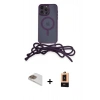 MARSİLYAN™- iPhone 13 Pro Max Kılıf Eksen Özel Seri - Şeffaf Maxco Cam Ekran Koruyucu + Pers Alüminyum Kamera Lens - GD