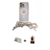 MARSİLYAN™- iPhone 13 Pro Max Kılıf Eksen Özel Seri - Şeffaf Maxco Cam Ekran Koruyucu + Rainbow Kamera Lens Koruma Cam - BZ
