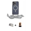MARSİLYAN™- iPhone 13 Pro Max Kılıf Eksen Özel Seri - Şeffaf Maxco Cam Ekran Koruyucu + Rainbow Kamera Lens Koruma Cam - MR