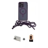 MARSİLYAN™- iPhone 13 Pro Max Kılıf Eksen Özel Seri - Şeffaf Maxco Cam Ekran Koruyucu + Rainbow Kamera Lens Koruma Cam - BZ