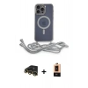 MARSİLYAN™- iPhone 13 Pro Max Kılıf Eksen Özel Seri - Şeffaf Maxco Cam Ekran Koruyucu + Raze Metal Kamera Lens - GD