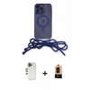 MARSİLYAN™- iPhone 13 Pro Max Kılıf Eksen Özel Seri - Şeffaf Maxco Cam Ekran Koruyucu + Shine Kamera Lens - GD