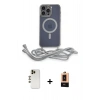 MARSİLYAN™- iPhone 13 Pro Max Kılıf Eksen Özel Seri - Şeffaf Maxco Cam Ekran Koruyucu + Shine Kamera Lens - GD