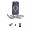 MARSİLYAN™- iPhone 13 Pro Max Kılıf Eksen Özel Seri - Şeffaf Maxco Cam Ekran Koruyucu + Shine Kamera Lens Koruma Cam - PE