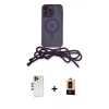 MARSİLYAN™- iPhone 13 Pro Max Kılıf Eksen Özel Seri - Şeffaf Maxco Cam Ekran Koruyucu + Shine Kamera Lens - GD