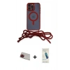 MARSİLYAN™- iPhone 13 Pro Max Kılıf Eksen Özel Seri - Şeffaf Pasifik Cam Ekran Koruyucu + Rainbow Kamera Lens Koruma Cam - KI