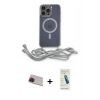 MARSİLYAN™- iPhone 13 Pro Max Kılıf Eksen Özel Seri - Şeffaf Pasifik Cam Ekran Koruyucu + Rainbow Kamera Lens Koruma Cam - KI