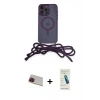 MARSİLYAN™- iPhone 13 Pro Max Kılıf Eksen Özel Seri - Şeffaf Pasifik Cam Ekran Koruyucu + Rainbow Kamera Lens Koruma Cam - KI