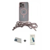 MARSİLYAN™- iPhone 13 Pro Max Kılıf Eksen Özel Seri - Şeffaf Pasifik Cam Ekran Koruyucu + Mavi Rainbow Kamera Lens Koruma Cam