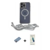 MARSİLYAN™- iPhone 13 Pro Max Kılıf Eksen Özel Seri - Şeffaf Pasifik Cam Ekran Koruyucu + Shine Kamera Lens Koruma Cam - PE