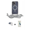 MARSİLYAN™- iPhone 13 Pro Max Kılıf Eksen Özel Seri - Şeffaf Pasifik Cam Ekran Koruyucu + Pers Alüminyum Kamera Lens - LT