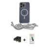 MARSİLYAN™- iPhone 13 Pro Max Kılıf Eksen Özel Seri - Şeffaf Pasifik Cam Ekran Koruyucu + Raze Metal Kamera Lens - GD