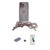 MARSİLYAN™- iPhone 13 Pro Max Kılıf Eksen Özel Seri - Şeffaf Pasifik Cam Ekran Koruyucu + Renkli Kamera Lens Koruma Cam - YL