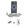 MARSİLYAN™- iPhone 13 Pro Max Kılıf Eksen Özel Seri - Şeffaf Pasifik Cam Ekran Koruyucu + Renkli Kamera Lens Koruma Cam - YL