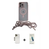 MARSİLYAN™- iPhone 13 Pro Max Kılıf Eksen Özel Seri - Şeffaf Pasifik Cam Ekran Koruyucu + Shine Kamera Lens - GD