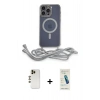 MARSİLYAN™- iPhone 13 Pro Max Kılıf Eksen Özel Seri - Şeffaf Pasifik Cam Ekran Koruyucu + Shine Kamera Lens - GD