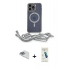 MARSİLYAN™- iPhone 13 Pro Max Kılıf Eksen Özel Seri - Şeffaf Pasifik Cam Ekran Koruyucu + Pers Alüminyum Kamera Lens - SABE