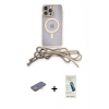 MARSİLYAN™- iPhone 13 Pro Max Kılıf Eksen Özel Seri - Şeffaf Pasifik Cam Ekran Koruyucu + Renkli Kamera Lens Koruma Cam - TU