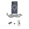 MARSİLYAN™- iPhone 13 Pro Max Kılıf Eksen Özel Seri - Şeffaf Pasifik Cam Ekran Koruyucu + Renkli Kamera Lens Koruma Cam - TU
