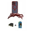 MARSİLYAN™- iPhone 13 Pro Max Kılıf Eksen Özel Seri - Siyah 18D Cam Ekran Koruyucu + Raze Metal Kamera Lens - GD