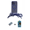 MARSİLYAN™- iPhone 13 Pro Max Kılıf Eksen Özel Seri - Siyah 18D Cam Ekran Koruyucu + Kırmızı Metal Kamera Lens Koruma Cam