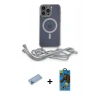 MARSİLYAN™- iPhone 13 Pro Max Kılıf Eksen Özel Seri - Siyah 18D Cam Ekran Koruyucu + Shine Kamera Lens Koruma Cam - MI