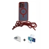 MARSİLYAN™- iPhone 13 Pro Max Kılıf Eksen Özel Seri - Siyah 3D Antistatik Cam Ekran Koruyucu + Pers Alüminyum Kamera Lens - SABE