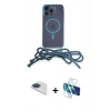 MARSİLYAN™- iPhone 13 Pro Max Kılıf Eksen Özel Seri - Siyah 3D Antistatik Cam Ekran Koruyucu + Pers Alüminyum Kamera Lens - LT