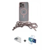 MARSİLYAN™- iPhone 13 Pro Max Kılıf Eksen Özel Seri - Siyah 3D Antistatik Cam Ekran Koruyucu + Pers Alüminyum Kamera Lens - SABE