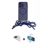 MARSİLYAN™- iPhone 13 Pro Max Kılıf Eksen Özel Seri - Siyah 3D Antistatik Cam Ekran Koruyucu + Pers Alüminyum Kamera Lens - LT