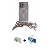 MARSİLYAN™- iPhone 13 Pro Max Kılıf Eksen Özel Seri - Siyah 3D Antistatik Cam Ekran Koruyucu + Rainbow Kamera Lens Koruma Cam - REGD