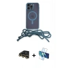 MARSİLYAN™- iPhone 13 Pro Max Kılıf Eksen Özel Seri - Siyah 3D Antistatik Cam Ekran Koruyucu + Raze Metal Kamera Lens - GD