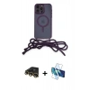 MARSİLYAN™- iPhone 13 Pro Max Kılıf Eksen Özel Seri - Siyah 3D Antistatik Cam Ekran Koruyucu + Raze Metal Kamera Lens - GD
