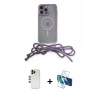 MARSİLYAN™- iPhone 13 Pro Max Kılıf Eksen Özel Seri - Siyah 3D Antistatik Cam Ekran Koruyucu + Shine Kamera Lens - GD