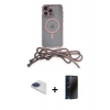 MARSİLYAN™- iPhone 13 Pro Max Kılıf Eksen Özel Seri - Siyah 3D Antistatik Hayalet Cam Ekran Koruyucu + Pers Alüminyum Kamera Lens - LT