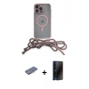 MARSİLYAN™- iPhone 13 Pro Max Kılıf Eksen Özel Seri - Siyah 3D Antistatik Hayalet Cam Ekran Koruyucu + Renkli Kamera Lens Koruma Cam - PE