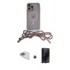 MARSİLYAN™- iPhone 13 Pro Max Kılıf Eksen Özel Seri - Siyah 3D Antistatik Hayalet Cam Ekran Koruyucu + Pers Alüminyum Kamera Lens - SABE