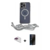MARSİLYAN™- iPhone 13 Pro Max Kılıf Eksen Özel Seri - Siyah 3D Antistatik Hayalet Cam Ekran Koruyucu + Pers Alüminyum Kamera Lens - GI
