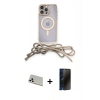 MARSİLYAN™- iPhone 13 Pro Max Kılıf Eksen Özel Seri - Siyah 3D Antistatik Hayalet Cam Ekran Koruyucu + Rainbow Kamera Lens Koruma Cam - BZ