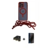 MARSİLYAN™- iPhone 13 Pro Max Kılıf Eksen Özel Seri - Siyah 3D Antistatik Hayalet Cam Ekran Koruyucu + Raze Metal Kamera Lens - GD