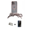 MARSİLYAN™- iPhone 13 Pro Max Kılıf Eksen Özel Seri - Siyah 3D Antistatik Hayalet Cam Ekran Koruyucu + Rainbow Kamera Lens Koruma Cam - REGD