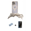 MARSİLYAN™- iPhone 13 Pro Max Kılıf Eksen Özel Seri - Siyah 3D Antistatik Hayalet Cam Ekran Koruyucu + Shine Kamera Lens Koruma Cam - MI