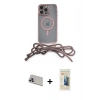 MARSİLYAN™- iPhone 13 Pro Max Kılıf Eksen Özel Seri - Siyah 6D Mat Seramik Hayalet Nano Ekran Koruyucu + Rainbow Kamera Lens Koruma Cam - MR