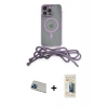 MARSİLYAN™- iPhone 13 Pro Max Kılıf Eksen Özel Seri - Siyah 6D Mat Seramik Hayalet Nano Ekran Koruyucu + Mavi Rainbow Kamera Lens Koruma Cam