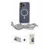 MARSİLYAN™- iPhone 13 Pro Max Kılıf Eksen Özel Seri - Siyah 6D Mat Seramik Hayalet Nano Ekran Koruyucu + Rainbow Kamera Lens Koruma Cam - MR