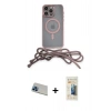 MARSİLYAN™- iPhone 13 Pro Max Kılıf Eksen Özel Seri - Siyah 6D Mat Seramik Hayalet Nano Ekran Koruyucu + Mavi Rainbow Kamera Lens Koruma Cam